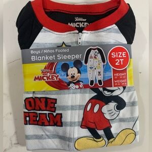 Disney Mickey Mouse Red and Black Blanket Sleeper Size 2T